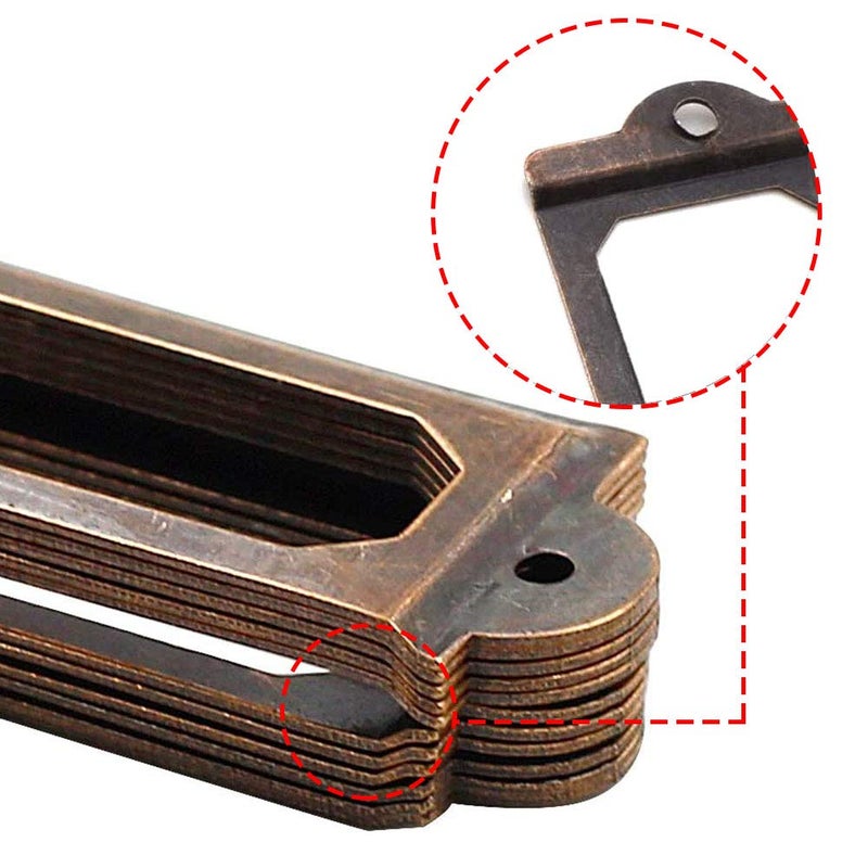 Bluecell 10pcs 83 x 30mm Bronze Color Metal Office File Cabinet Shelves Drawer Name Card Label Holder Frames with Screws - Image 3